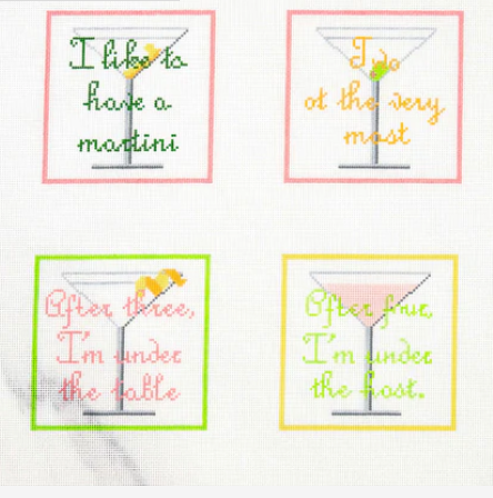 ann kaye studio martini coasters needlepoint canvas