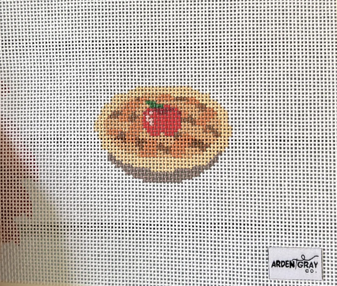 arden gray Apple Pie Mini needlepoint canvas