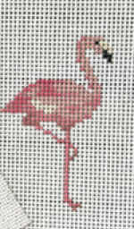 arden gray Flora Flamingo Mini 13 mesh needlepoint canvas