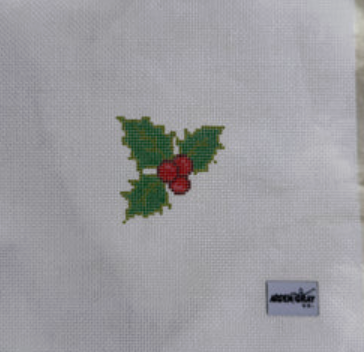 arden gray Holly Mini bag charm needlepoint canvas