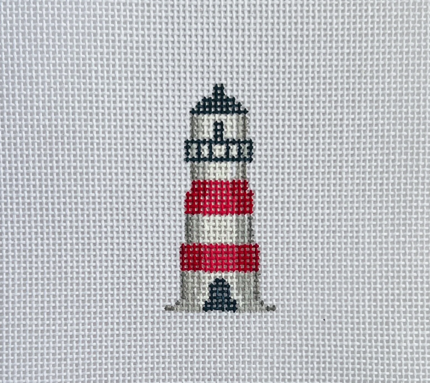 arden gray Lighthouse Mini bag charm needlepoint canvas