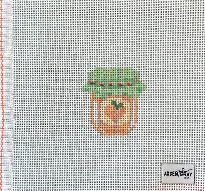 arden gray Peach Jam Mini bag charm needlepoint canvas