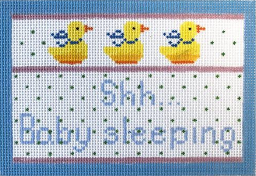 associated talents ducks baby sleeping sign needlepoint canvas