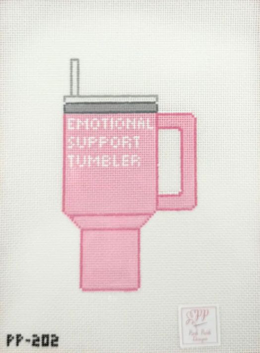 atlantic blue pink stanley cup Emotional Support Tumbler needlepoint canvas
