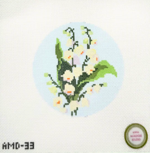 atlantic blue Flowers of the Bible: Lily of the Valley ornament needlepoint canvas
