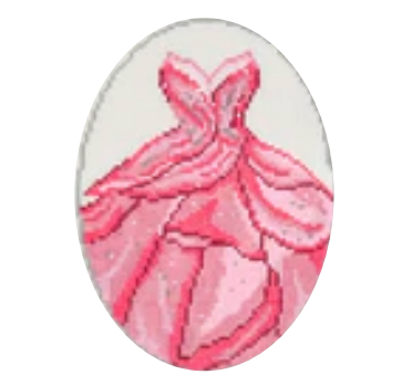 atlantic blue Glinda Wicked Dress needlepoint canvas