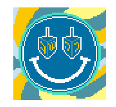 atlantic blue Hanukkah Smiley Face needlepoint canvas