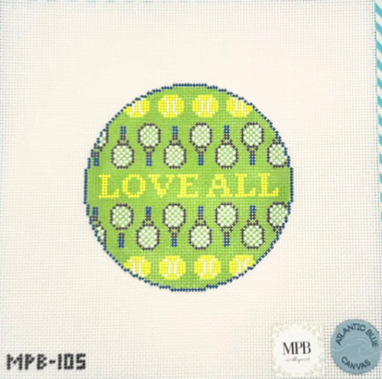 atlantic blue Love All Round needlepoint canvas