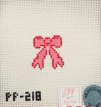 atlantic blue Mini Pink Bow needlepoint canvas