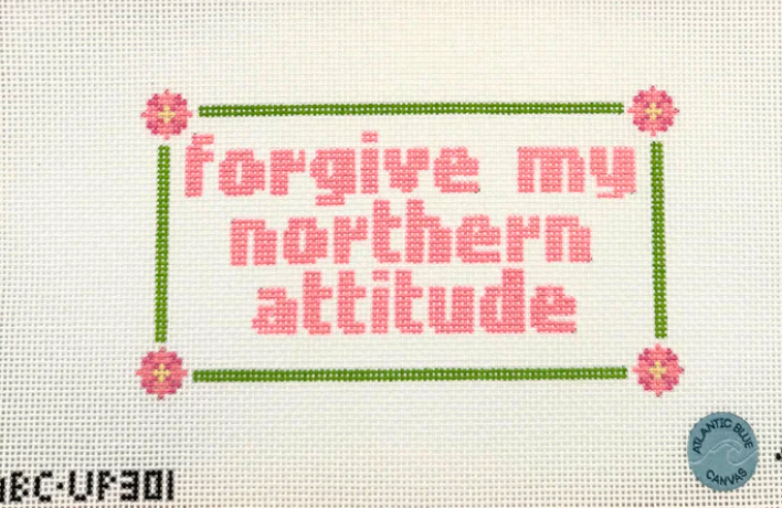 atlantic blue forgive my northern attitude needlepoint canvas