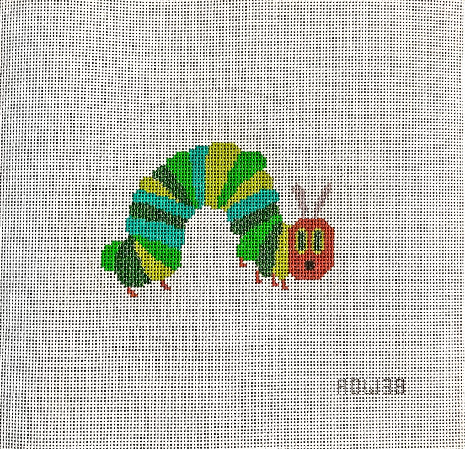 august design works Hungry Caterpillar Round ornament needlepoint canvas