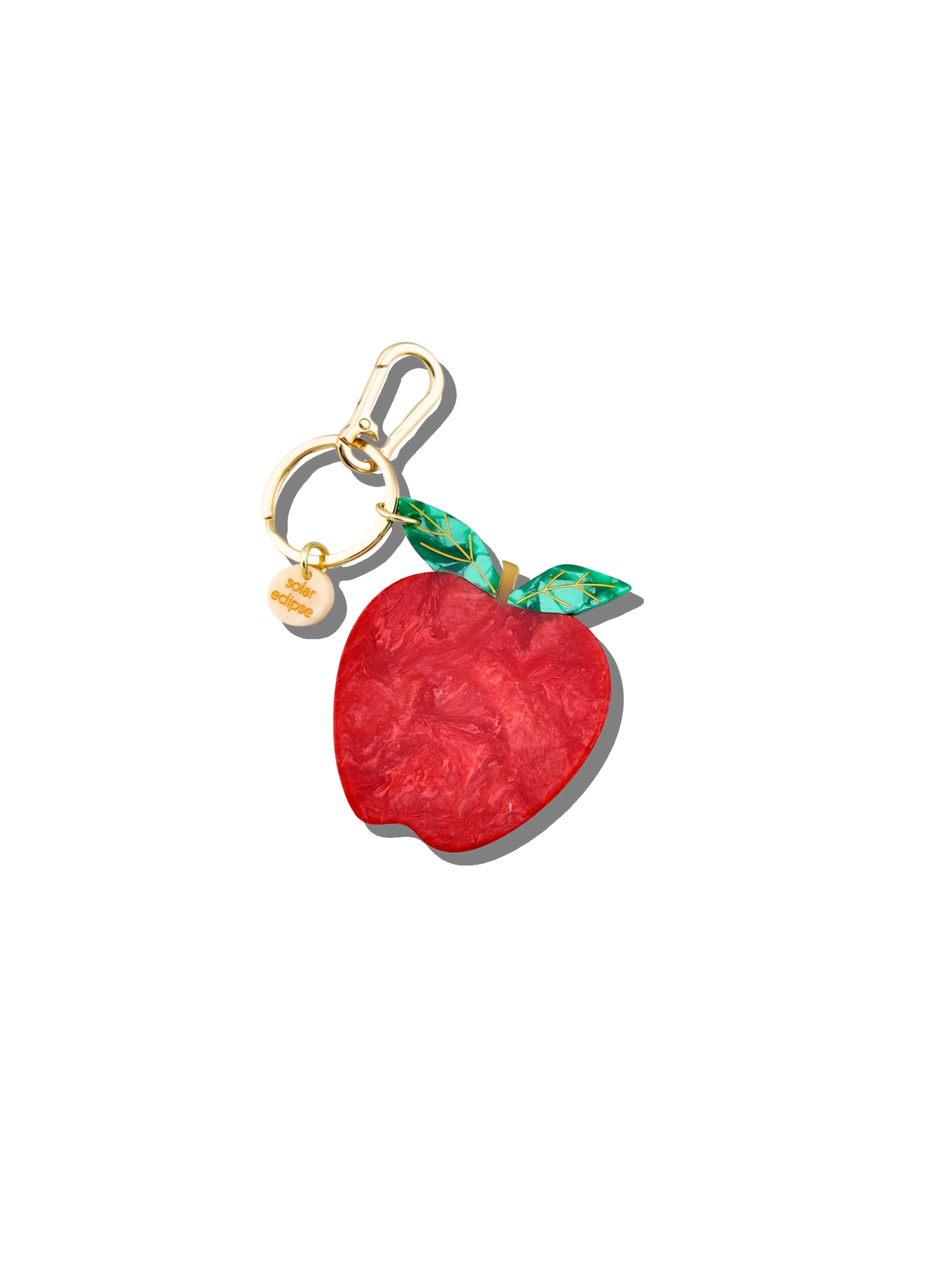 Hand-painted Apple Bag Charm + Keychain | Eco-Friendly