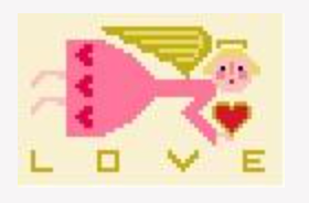 birds of a feather Love Angel ornament needlepoint canvas