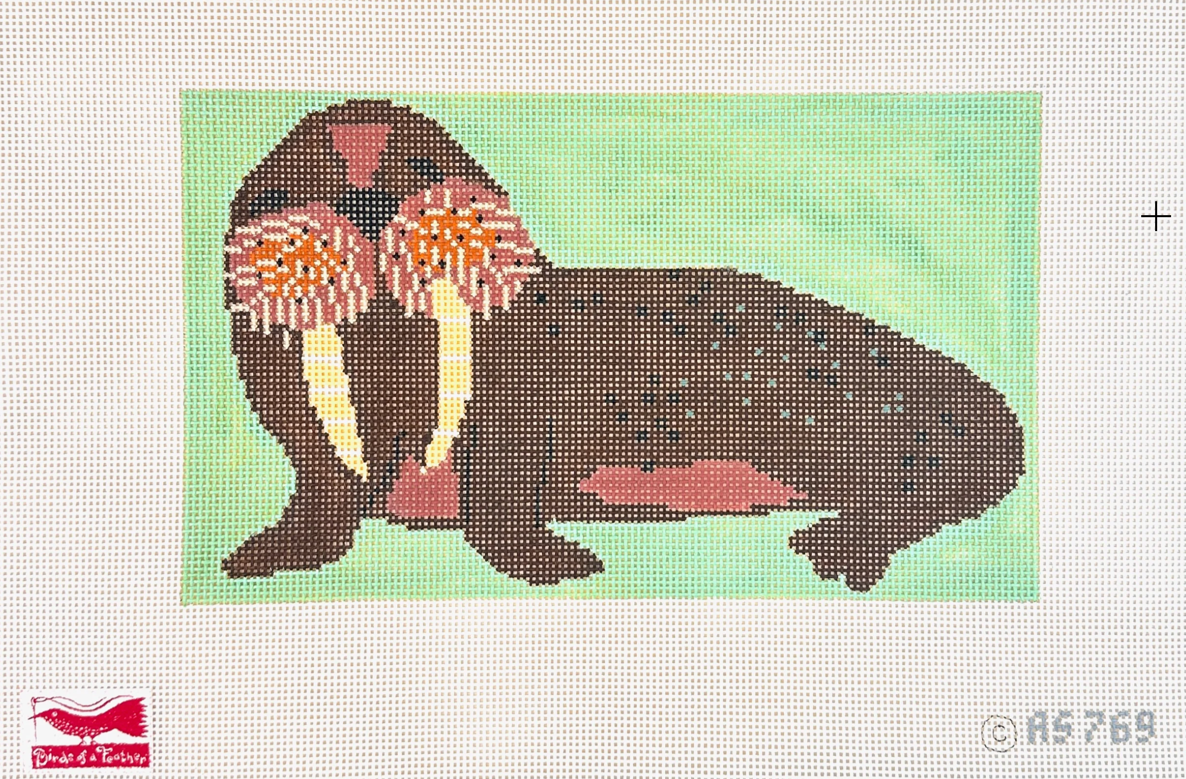 birds of a feather walrus needlepoint canvas