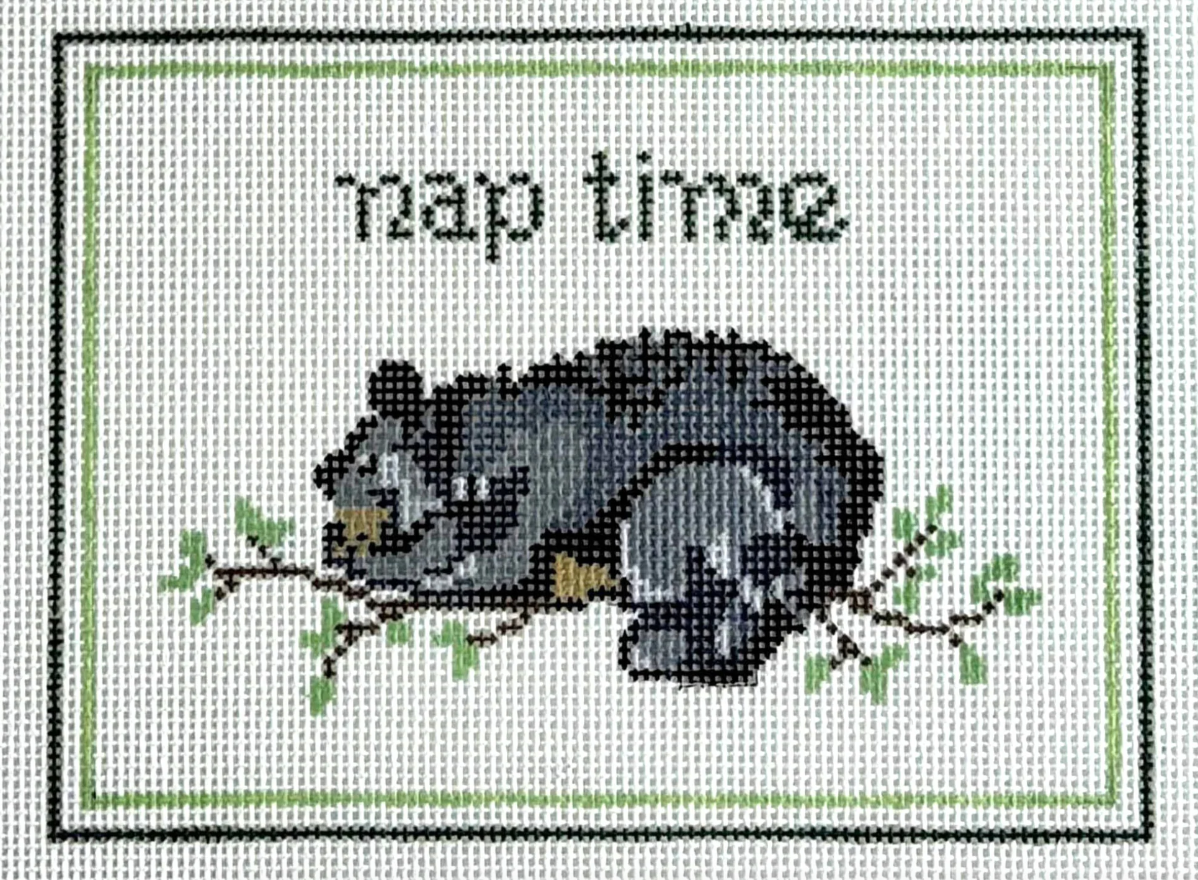 blue ridge stitchery Nap Time Bear baby sleeping sign needlepoint canvas