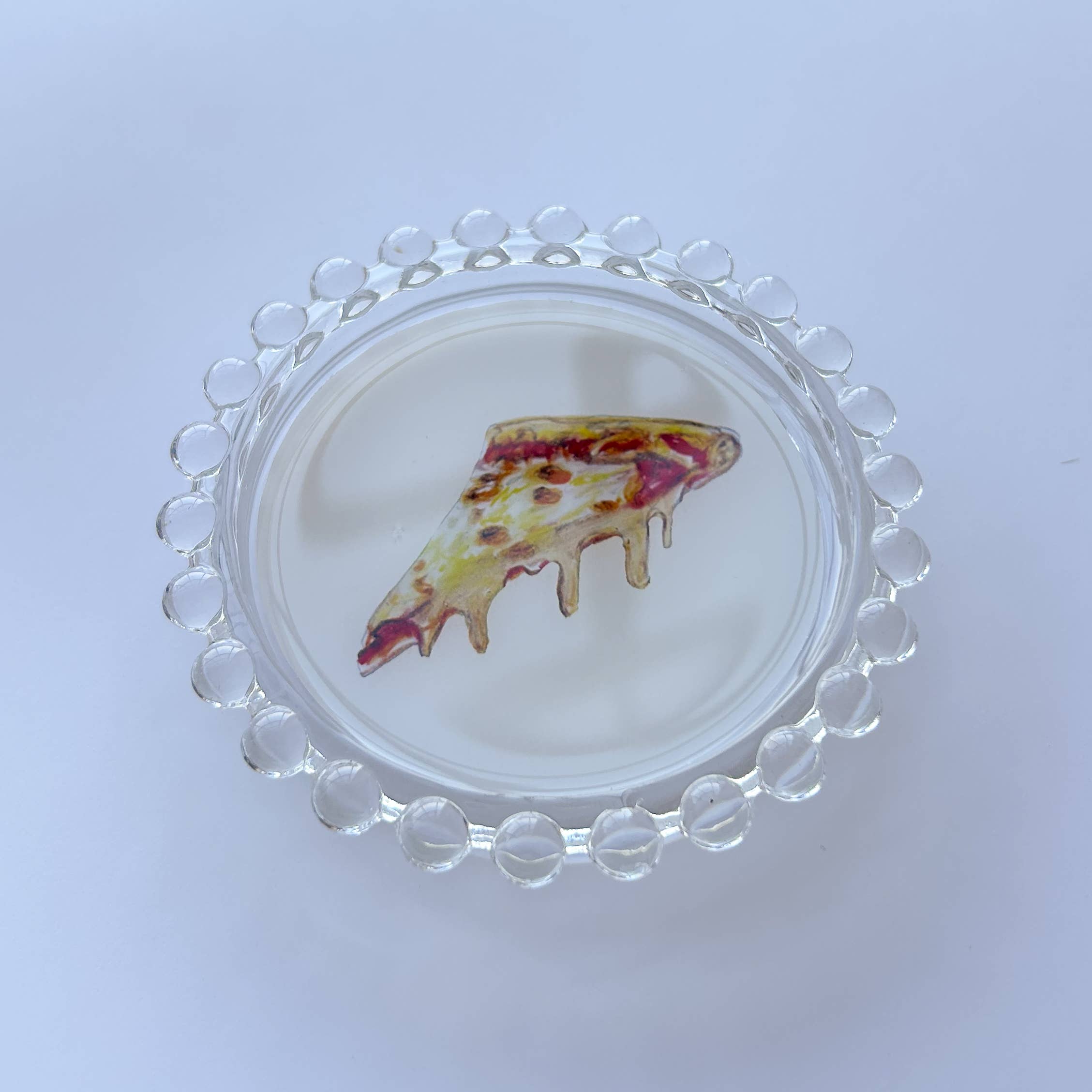 Pizza Trinket Dish: Cream