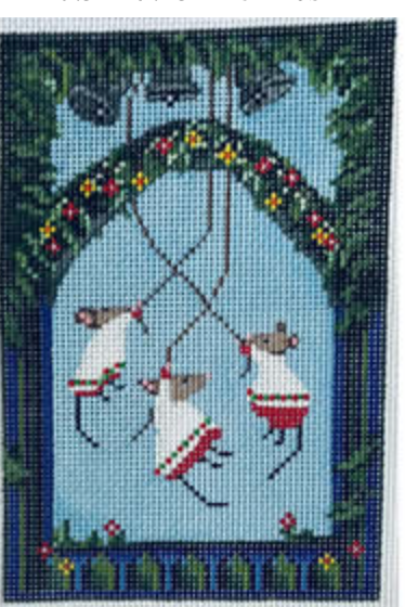 chris lewis Mice Ringing Bells needlepoint canvas