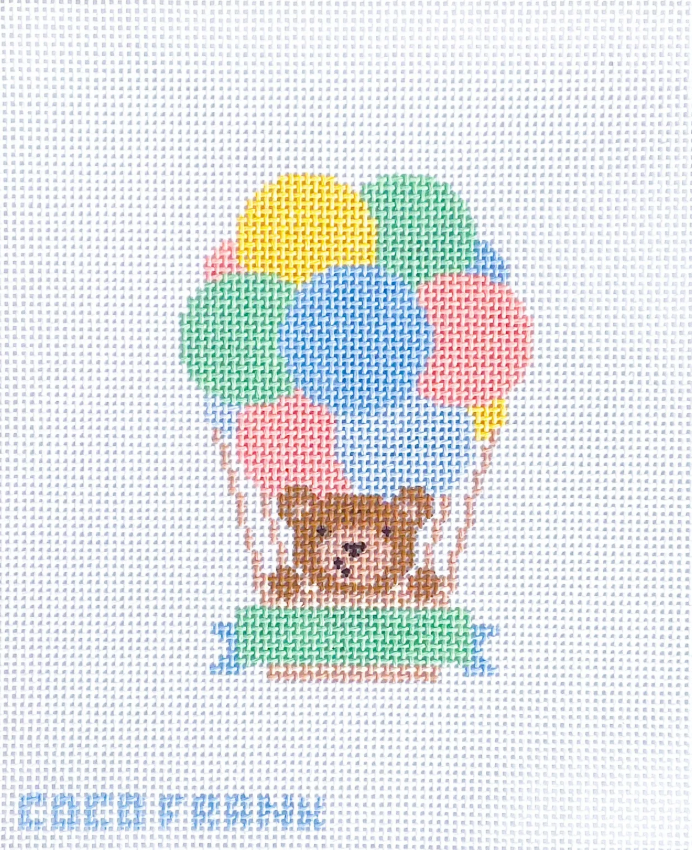 coco frank Hot Air Balloon Bear needlepoint canvas