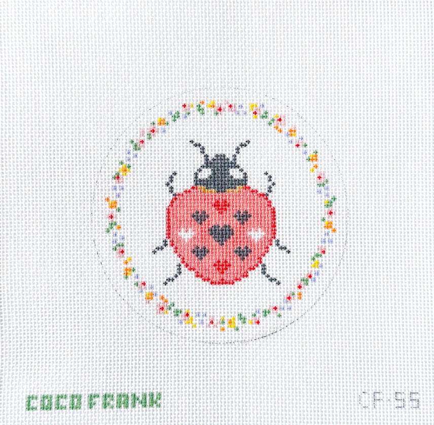 coco frank Love Bug Ladybug needlepoint canvas