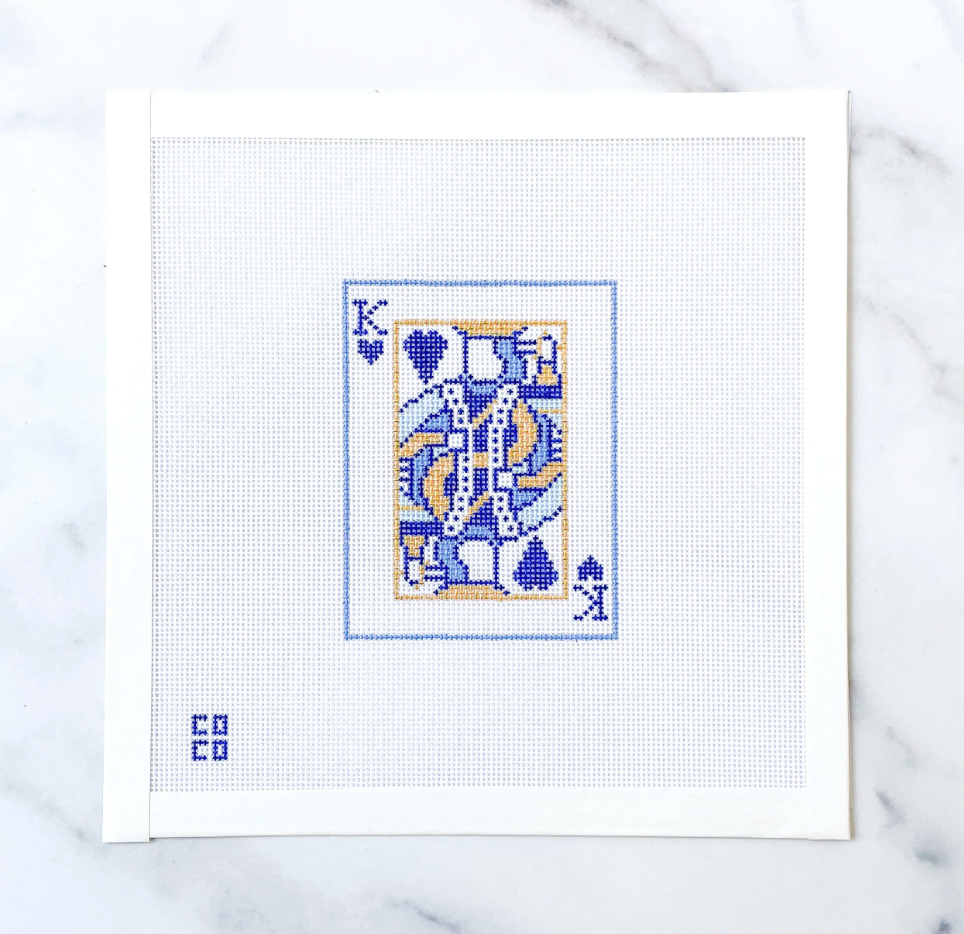 coco frank king of hearts needlepoint canvas
