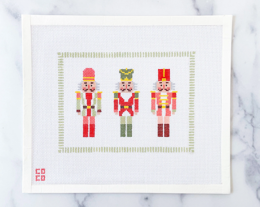 coco frank nutcracker trio needlepoint canvas