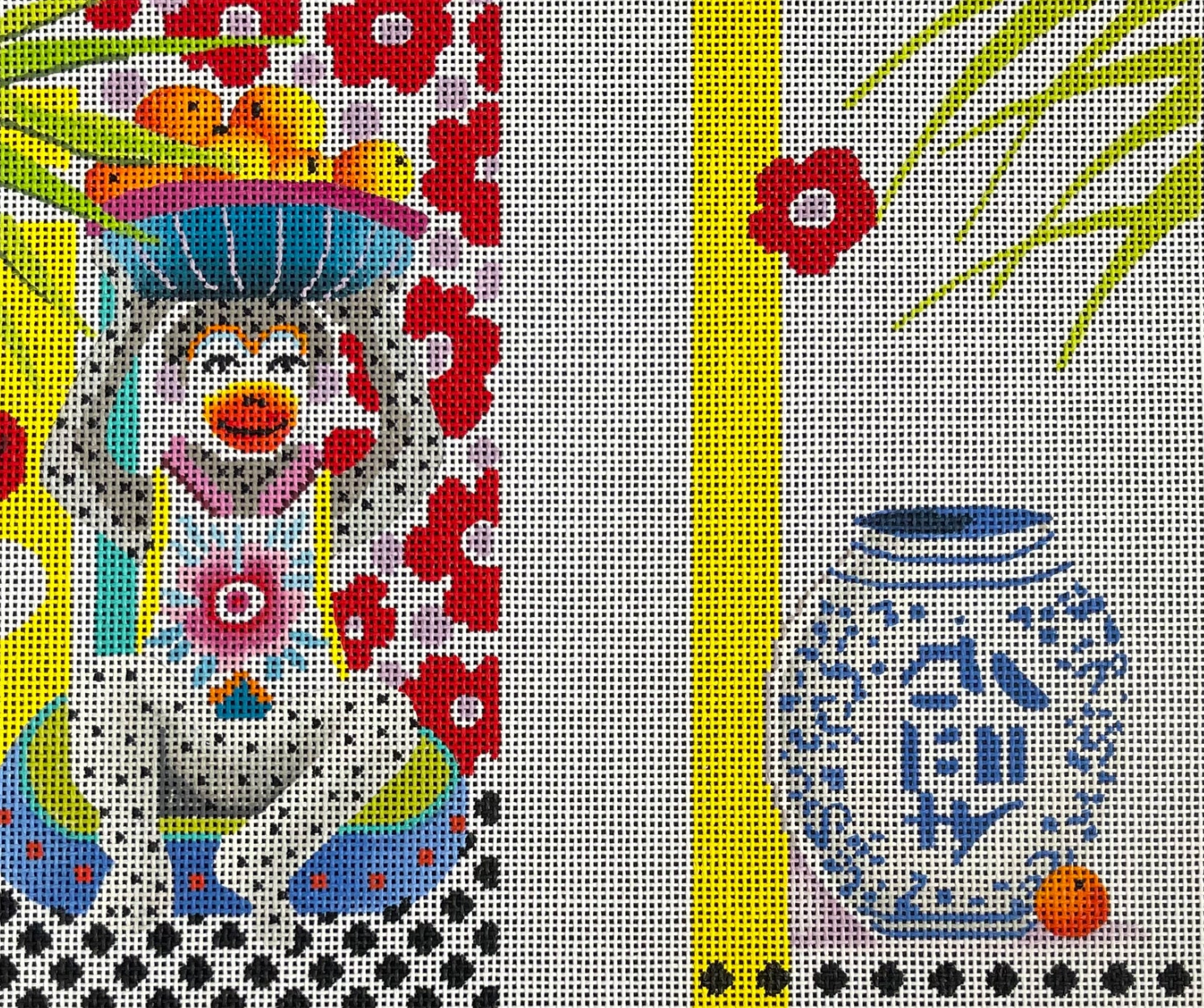 colors of praise Monkey Eyeglass Case needlepoint canvas