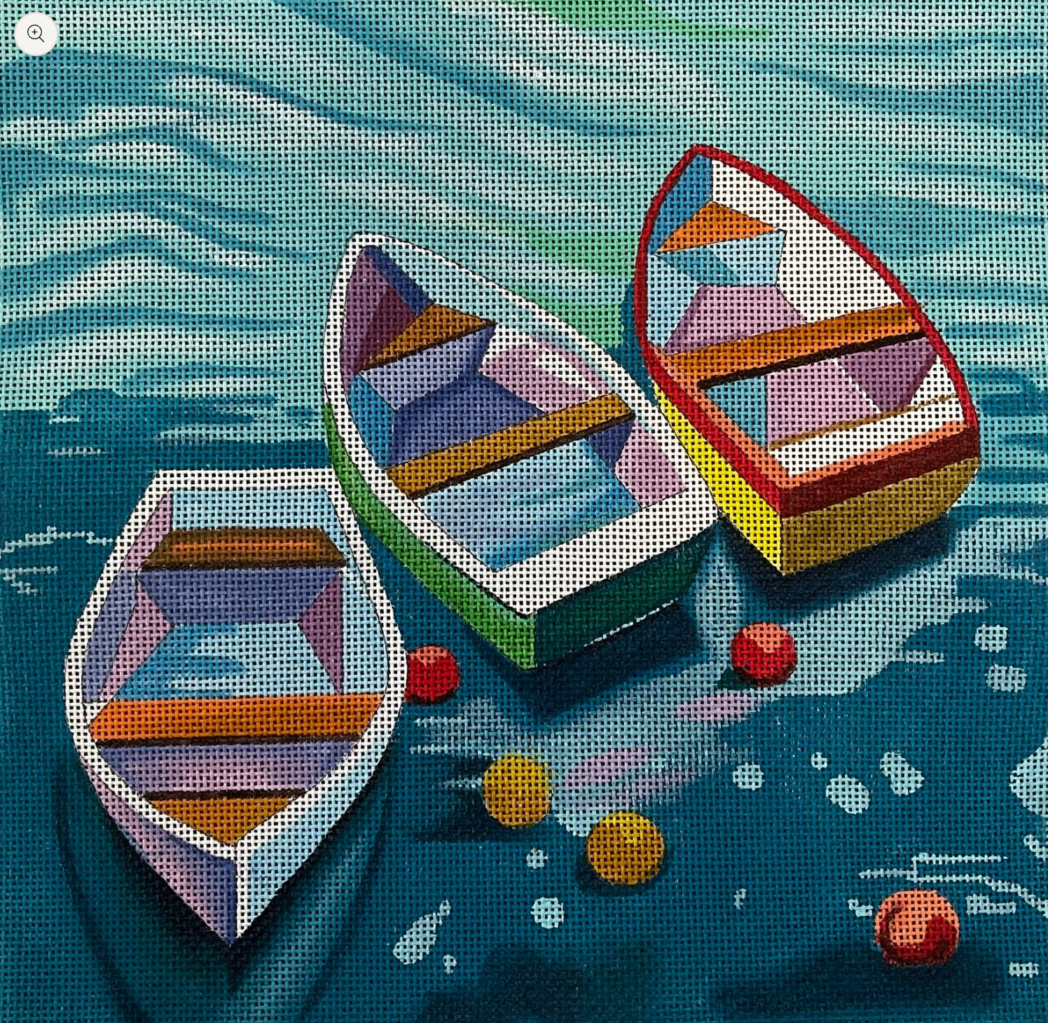 colors of praise Three Boats needlepoint canvas