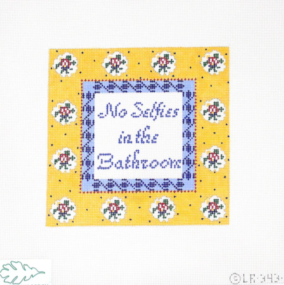 cooper oaks no selfies in the bathroom needlepoint canvas