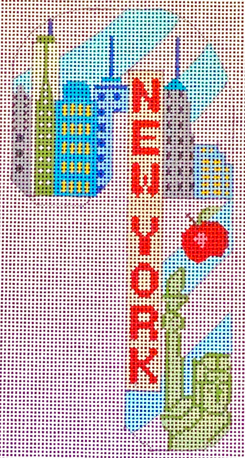 danji New York Candy Cane ornament needlepoint canvas