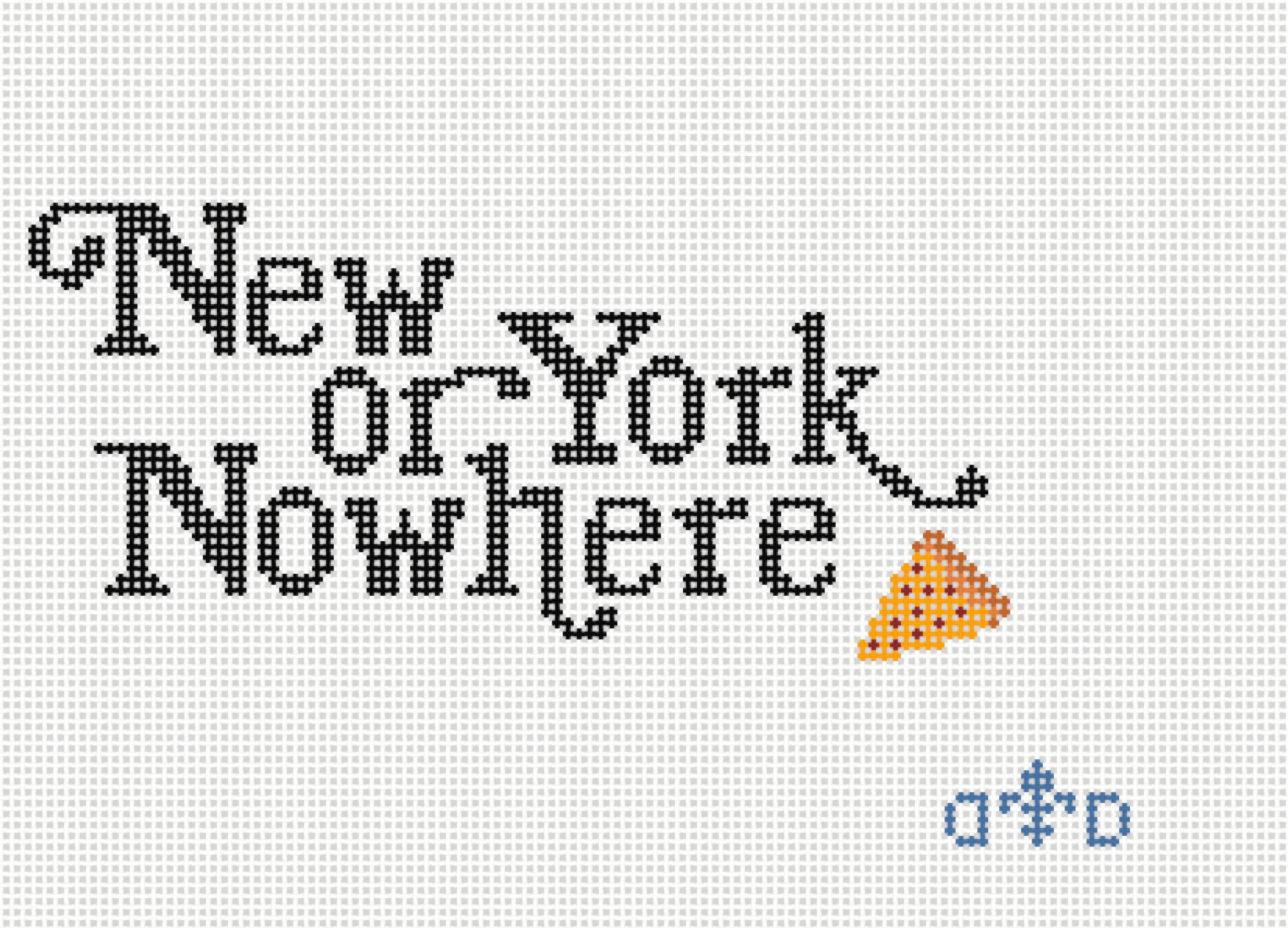 detmer designs New York or Nowhere with Pizza needlepoint canvas