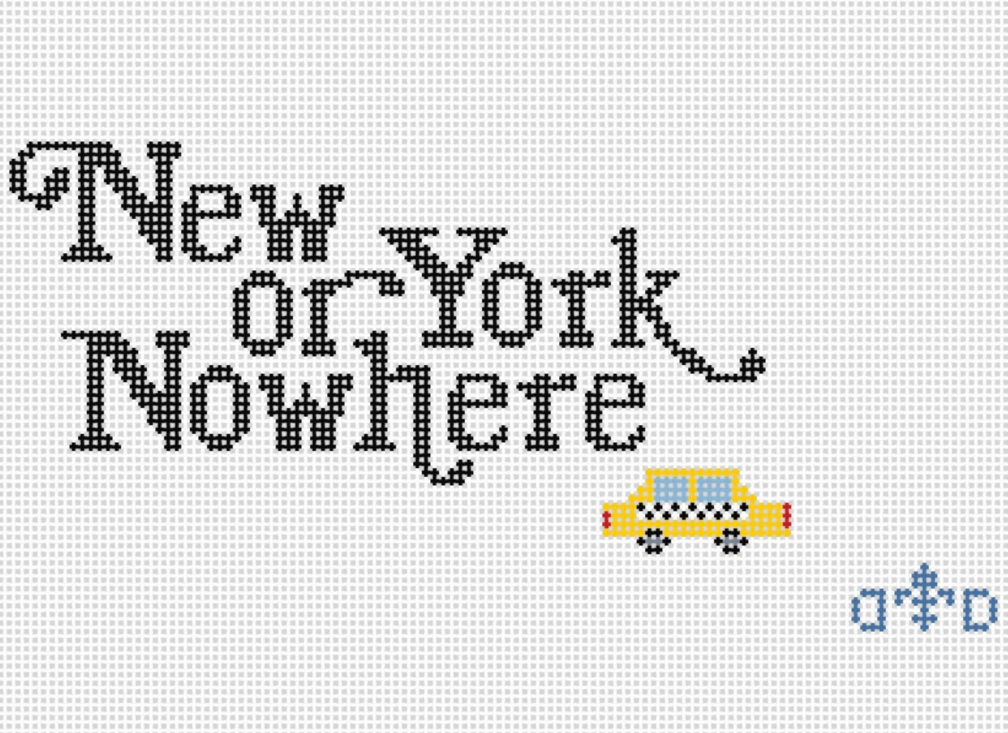 detmer desigs New York or Nowhere With Taxi needlepoint canvas