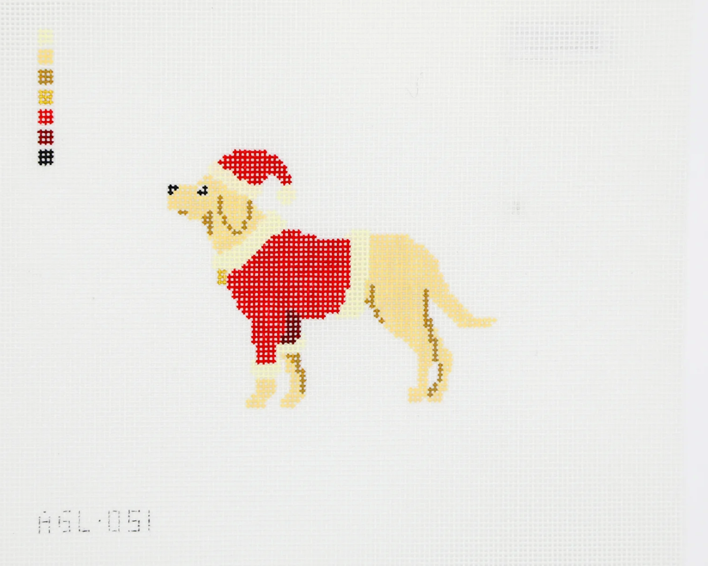 dogwood Santa Lab needlepoint canvas