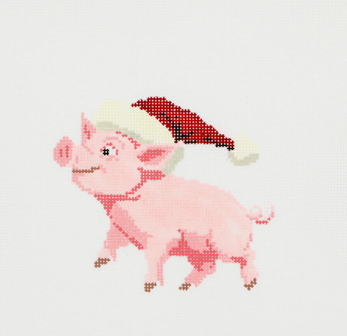 dogwood needlepoint santa pig needlepoint canvas