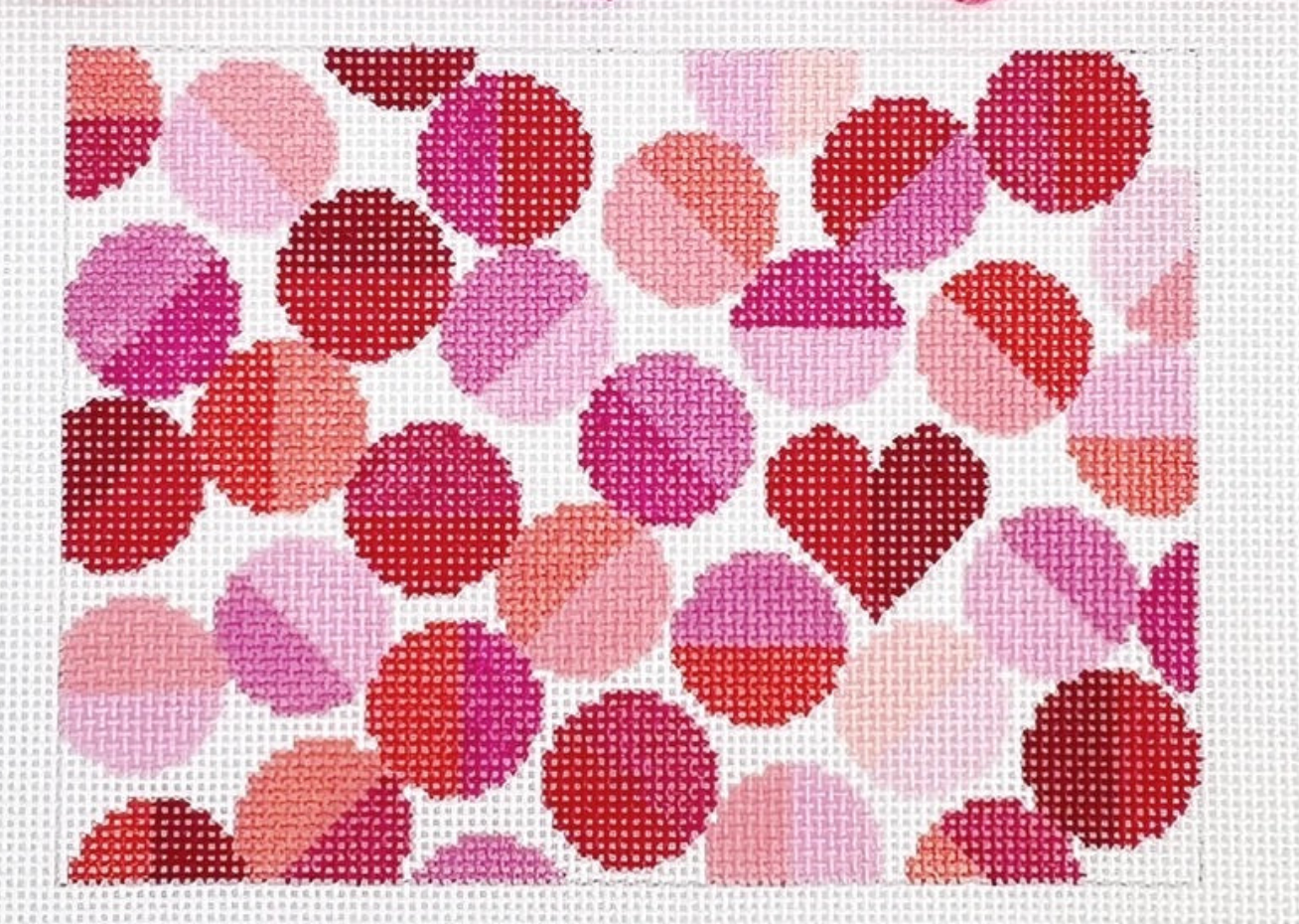 elizabeth crane swartz Galentine Small Circle and Heart Clutch needlepoint canvas