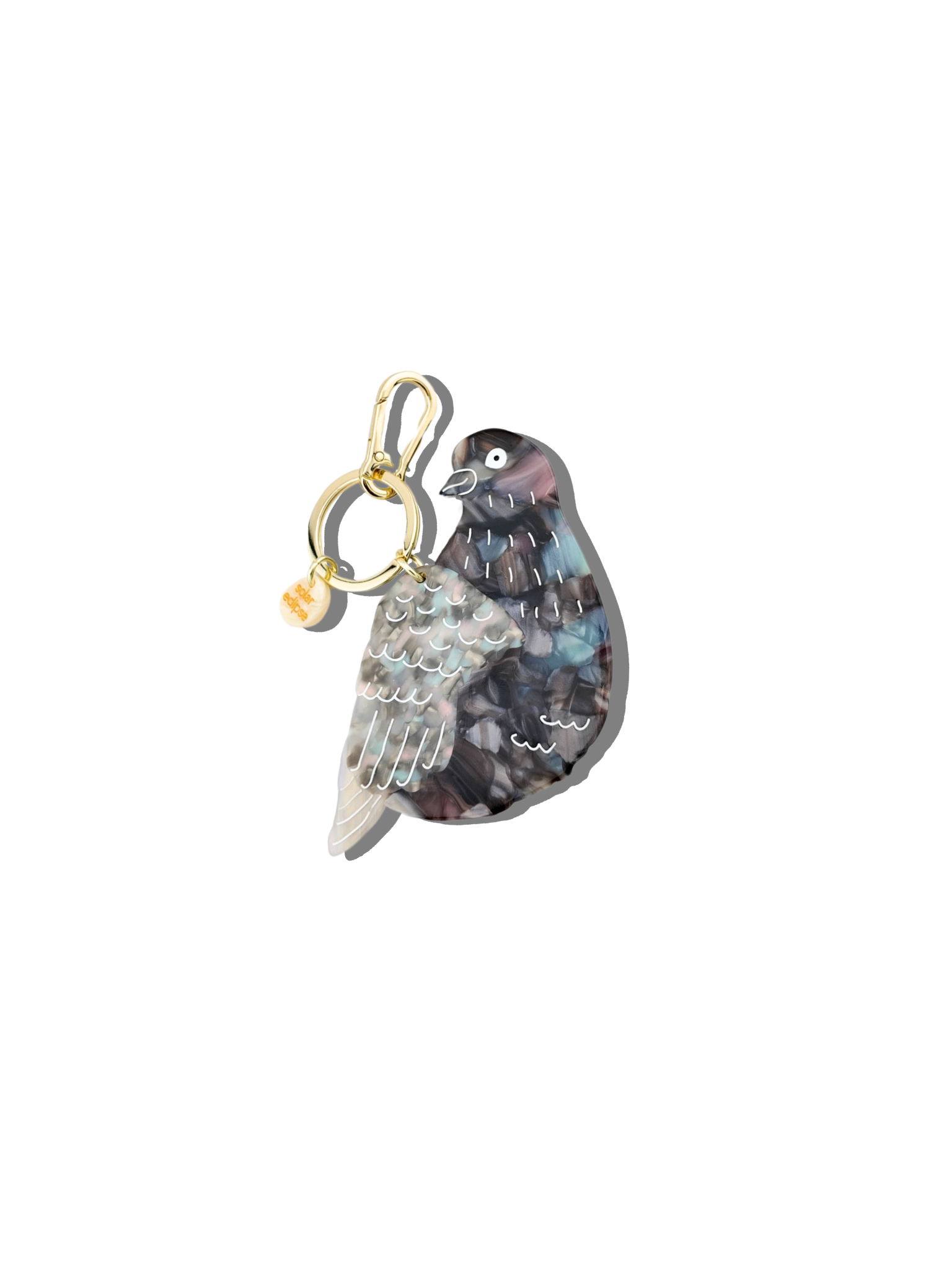 Hand-painted Pigeon Bag Charm, Needle Threader, + Keychain