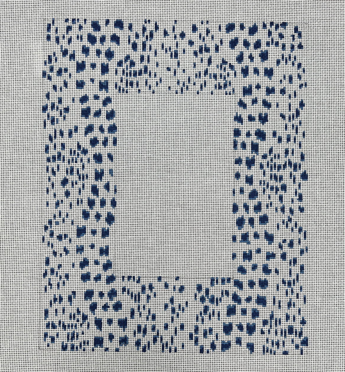 french dots needlepoint picture frame canvas