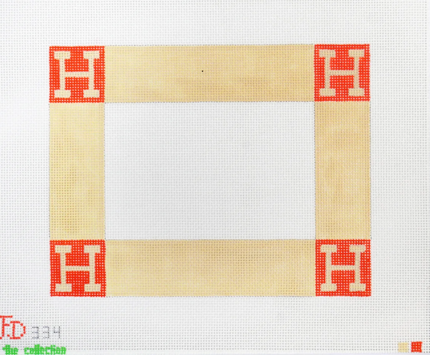 froopy designs H Blanket Frame needlepoint canvas