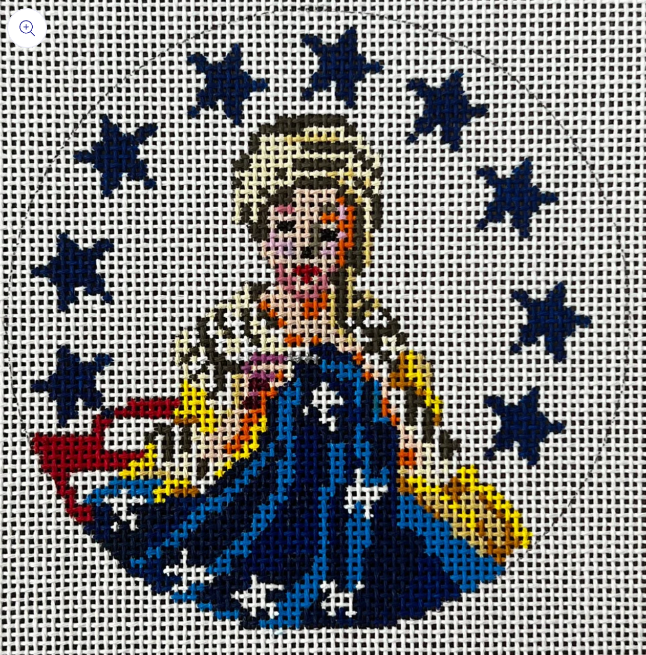 gingham stitchery Betsy Ross Round needlepoint canvas