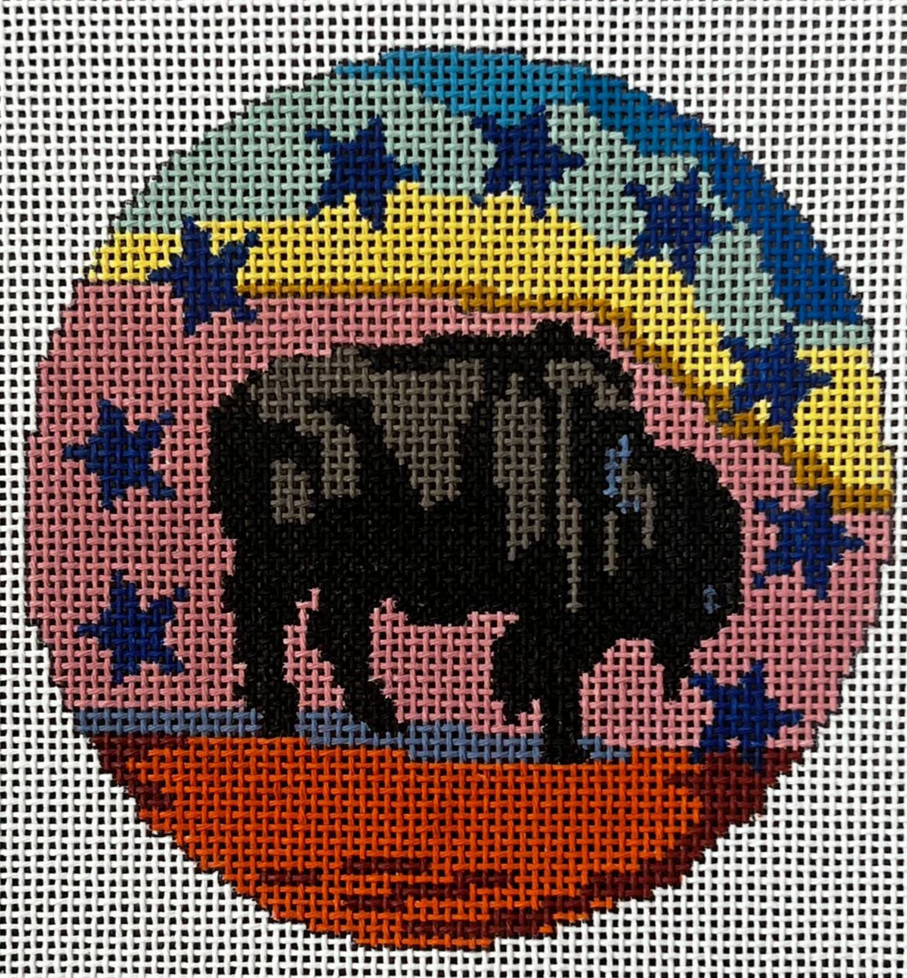 gingham stitchery Buffalo Round needlepoint canvas