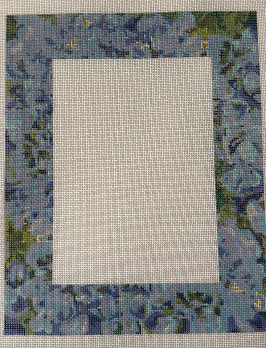 gingham stitchery Hydrangea Frame Maddie Sweet Designs needlepoint canvas