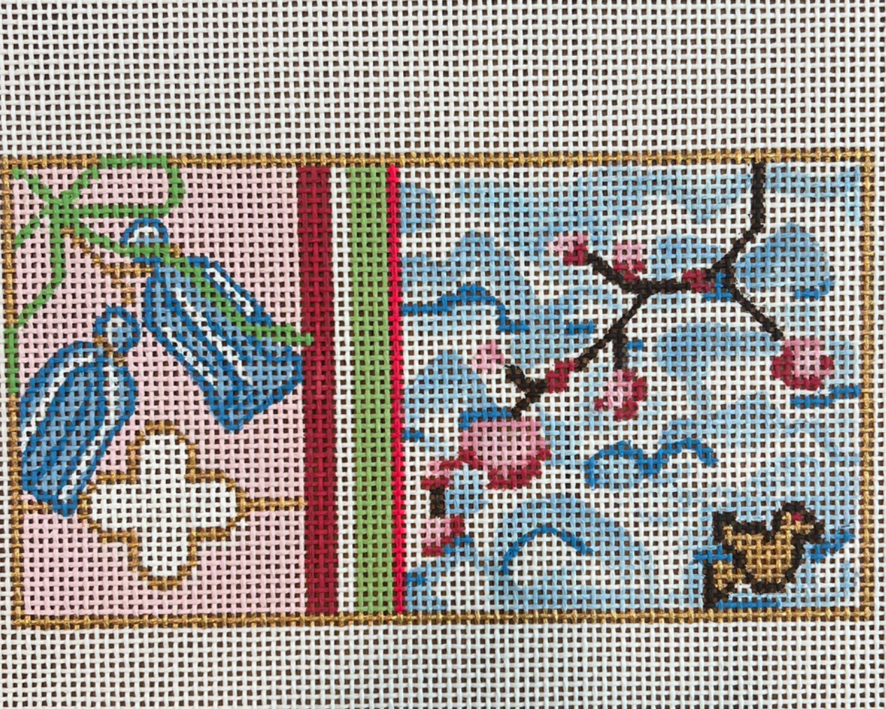 gingham stitchery maiden lane Spring Blossom Insert needlepoint canvas