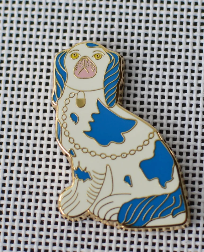 go stitch Blue Staffordshire Dog Needle Minder