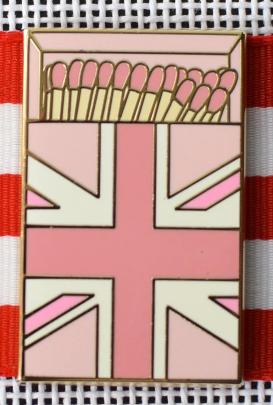 go stitch Pink British Flag Matchbox Needle Minder