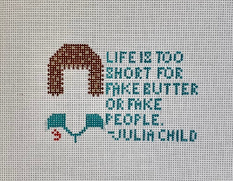 halcyon house Fake Butter Fake People julia child needlepoint canvas