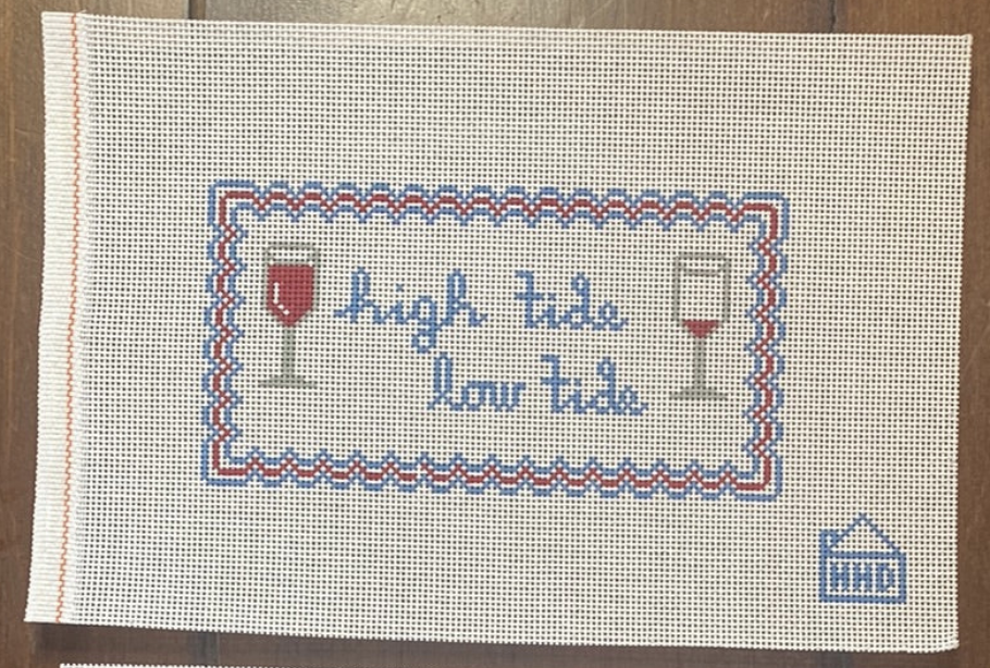 halcyon house High Tide Low Tide Red Wine needlepoint canvas