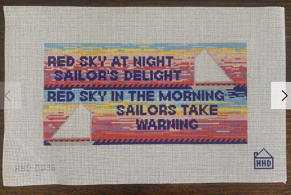 halcyon house Red Sky at Night Sailors Delight needlepoint canvas