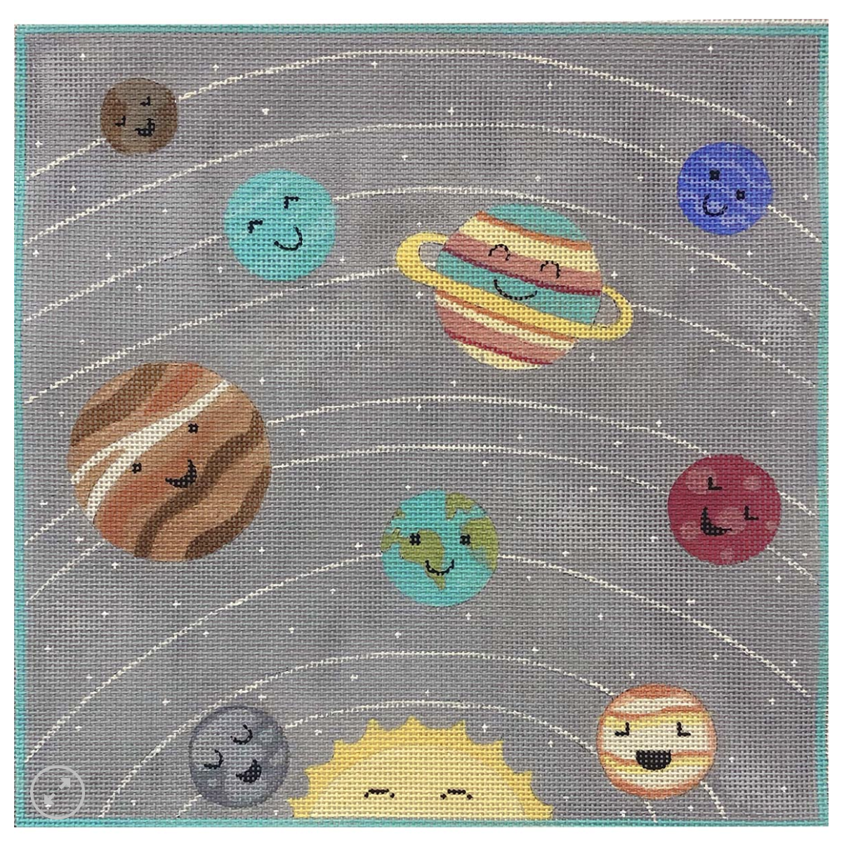 happy planets needlepoint canvas