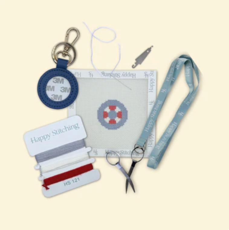 happy stitching Buoy Oh Buoy Needlepoint Key Fob Kit