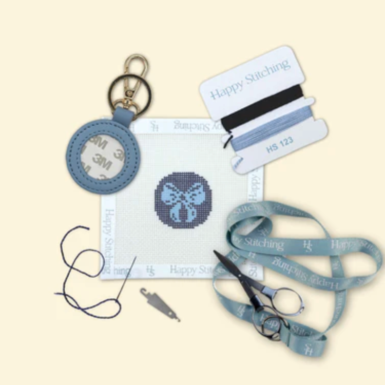 happy stitching Just a Little Tied Bow Key Fob Needlepoint Kit