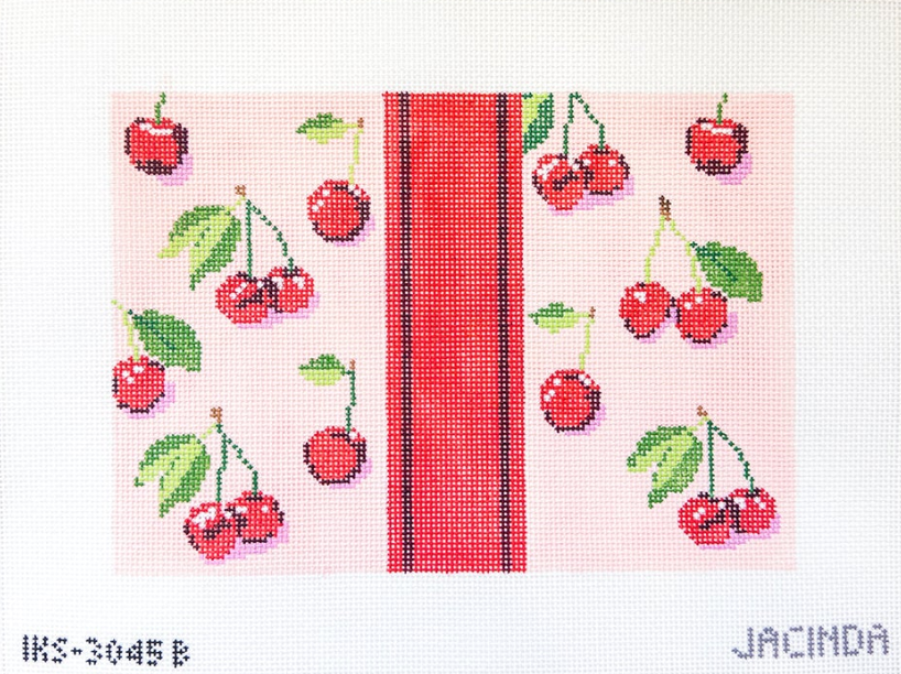 initial k Cherry Clutch needlepoint canvas